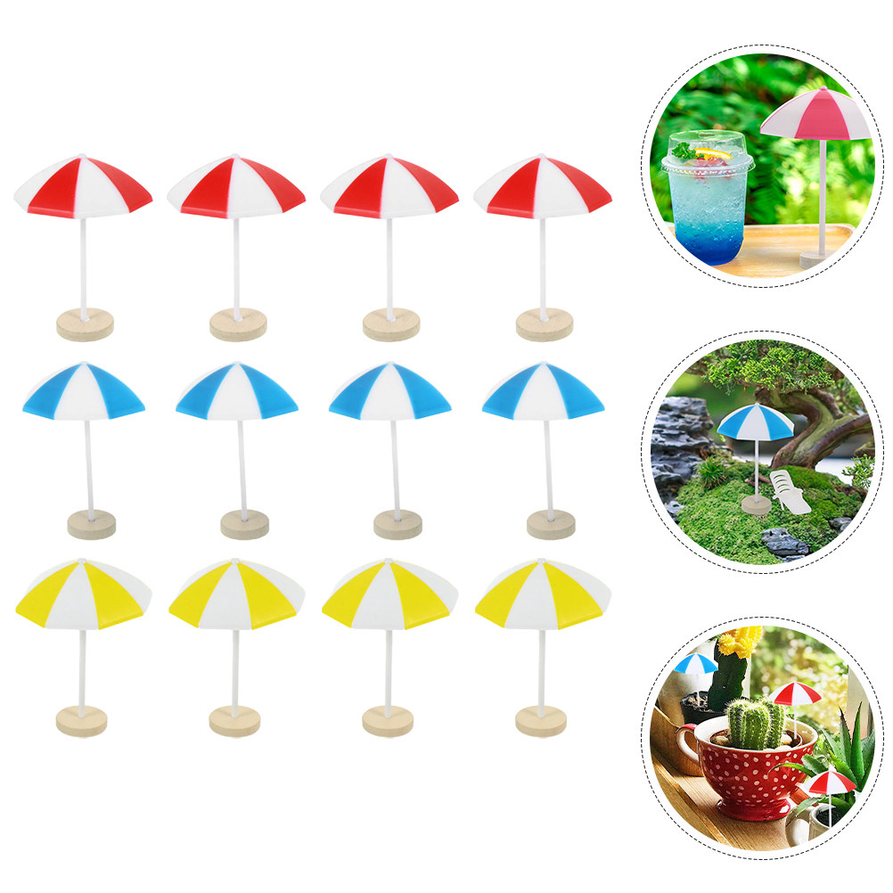 Succulent Arrangement Mini - 8Pcs Miniature Beach Umbrella Decor for