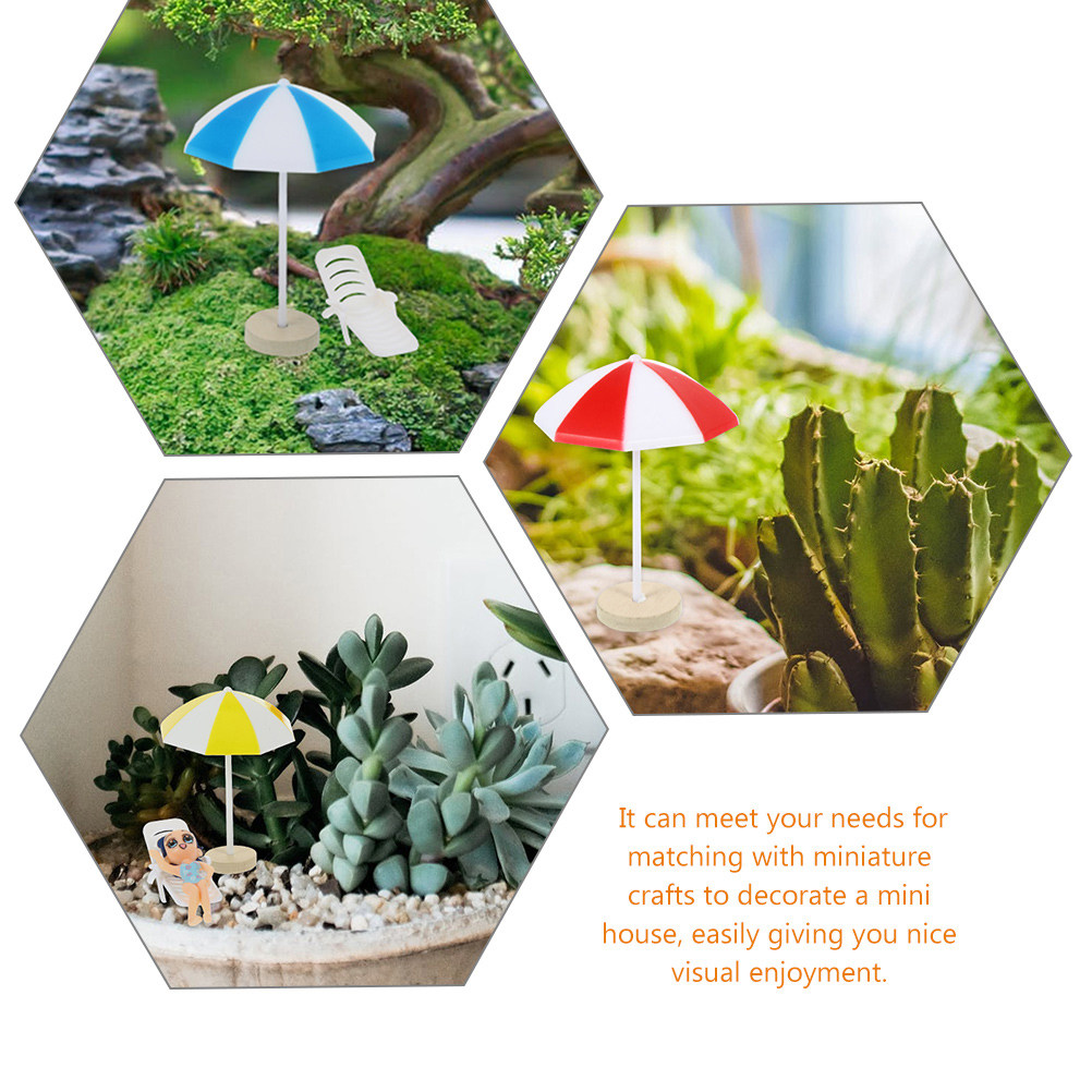 8Pcs Miniature Beach Umbrella  - đánh giá và giá Succulent Arrangement Mini